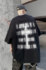 B239-1103-P25字母十字架印花夏季重磅落肩袖短袖T恤男美式，男装T恤，星座514-2(原B239)