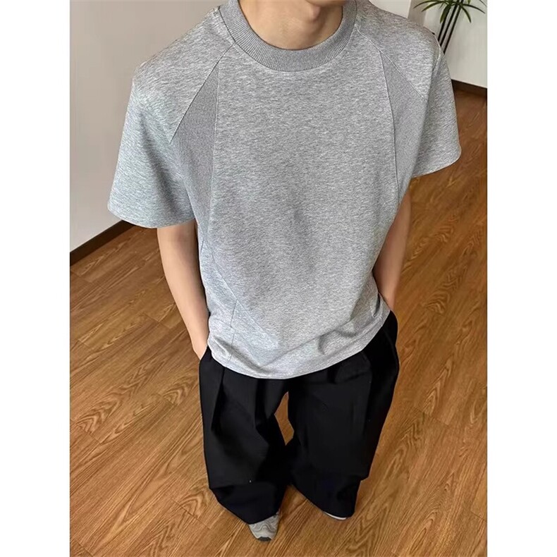 M635-P35美式短袖t恤男款2025新款夏季潮牌宽松五分袖,男装T恤,星座617A-1（原B318A）