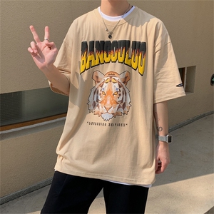 T恤潮流圆领男港风印花2026夏季新款短袖时尚B299-X5057-P45-控69图片
