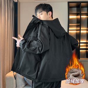 加绒加厚夹克外套男冲锋衣男士休闲工装轻户外JK136-P88 加绒P98图片