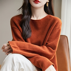 时尚百搭宽松斗篷式羊毛开衫优雅显瘦前后两穿毛衣外套，女装羊毛衫，宏杨羊绒