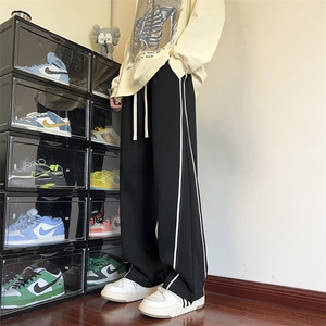 KP786 P45港风休闲裤宽松运动裤拖地裤束脚裤男图片