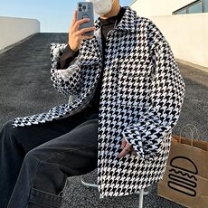青春流行男春季夹克文艺潮千鸟格外套AJ537P50，男装夹克，星座1116-2