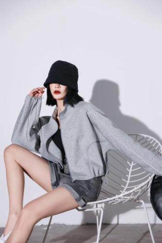 双面针织休闲外套，女装，佳伶百色