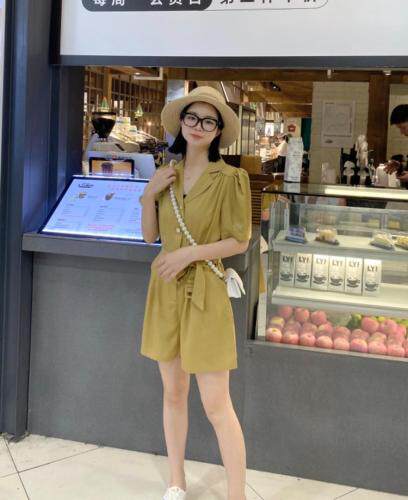 【现货】夏季新品可休闲可时装的连体短裤100%天丝面料，女装，蓝典