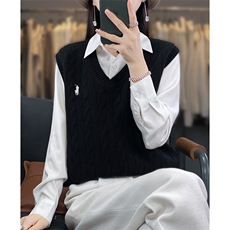 2024秋冬新款羊毛女士羊毛背心马甲，女装羊毛衫，润辉羊绒