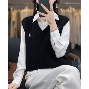 2024秋冬新款羊毛女士羊毛背心马甲图片