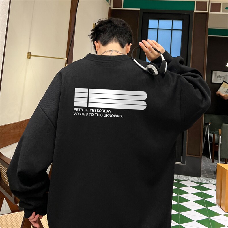 华夫格！华夫格上衣男圆领华夫格卫衣男大码长袖t恤男HY189-特P23,男装T恤,电商B367