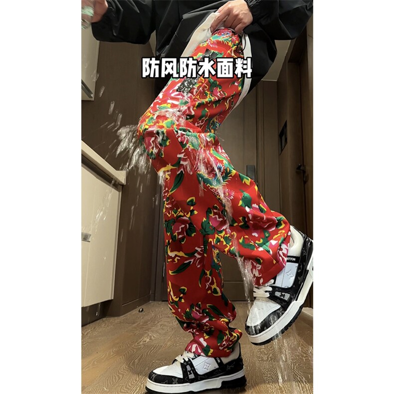 抖音品质大码东北大花防水加绒冲锋裤XZ806-CK23066-P50控78,男装休闲裤,四季星座806