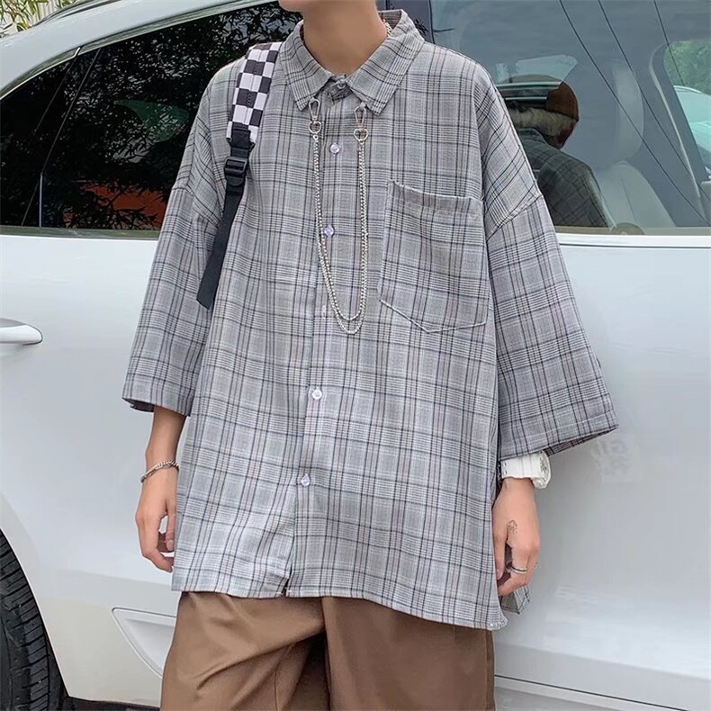 七分袖衬衫春款男港风潮流C0021P42,男装衬衫,星座1116-2