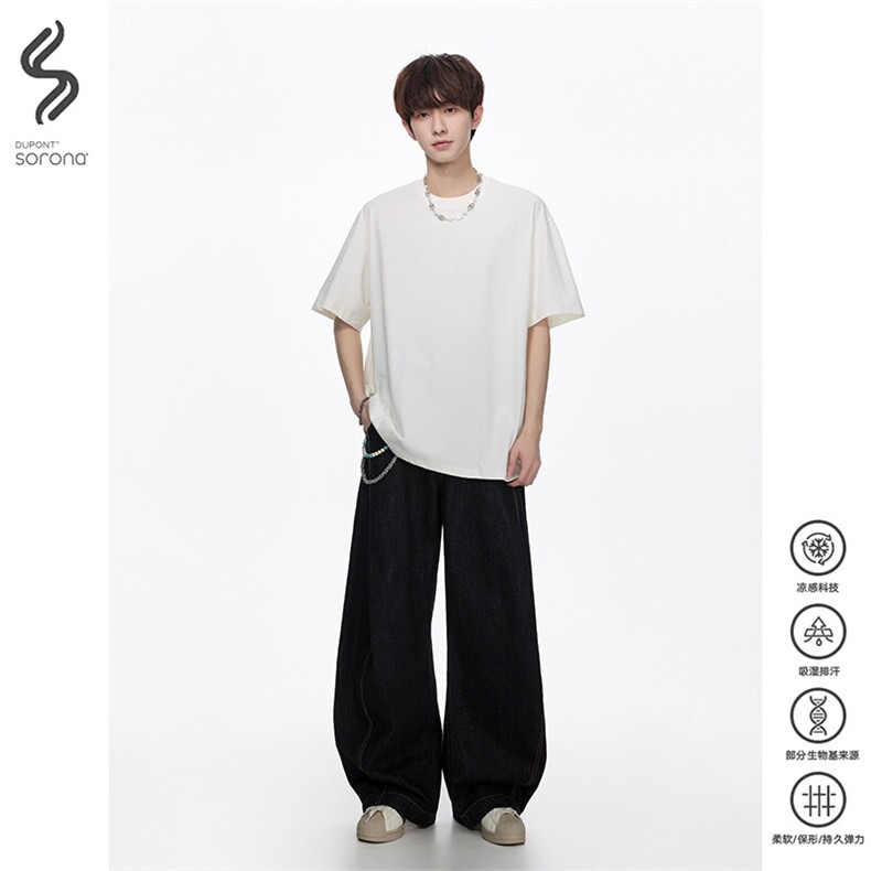 索罗娜凉感防晒T恤X7120-TP3058冰丝抗皱休闲宽松短袖上衣,男装T恤,电商A102