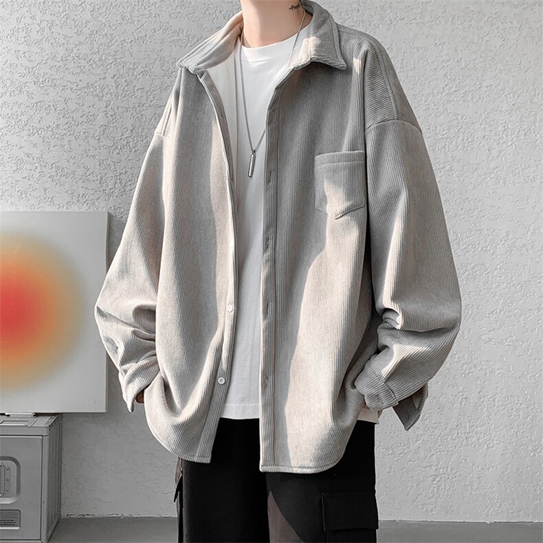 8XL-M灯芯绒加厚加绒长袖衬衫男加肥加大码衬衫外套CS501P65控78,男装衬衫,电商D206-1