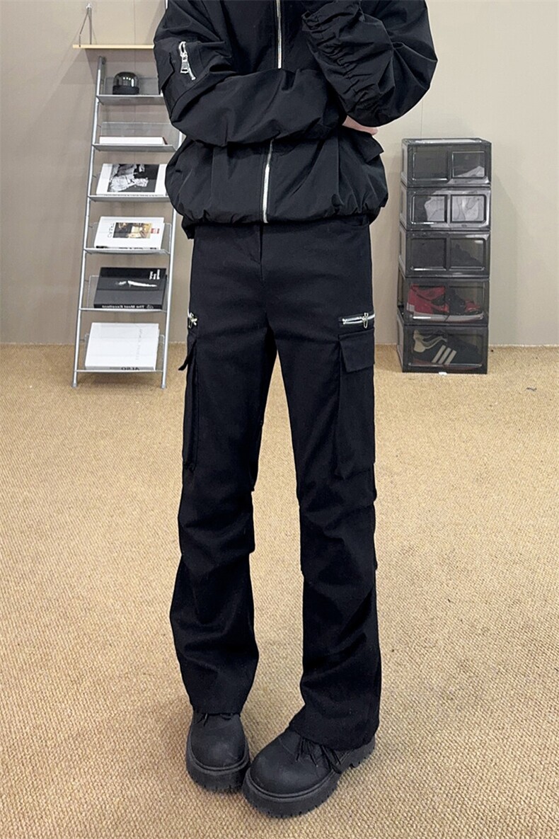 B221美式ins高街褶皱休闲弹力工装裤LK24159-P65控88,男装工装外套,电商B221