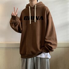 纯棉连帽卫衣男大码运动帽衫宽松薄WY2001-P35加绒款-P40，男装卫衣，电商A040