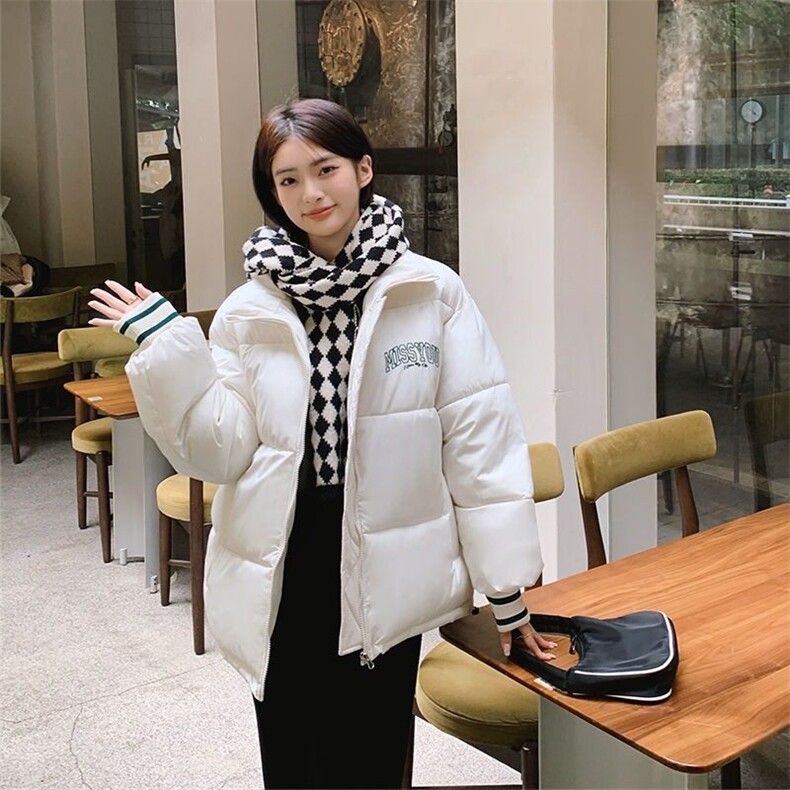 网络图现货 冬季新款 港风情侣大码印花立领棉衣RM19-P80图片