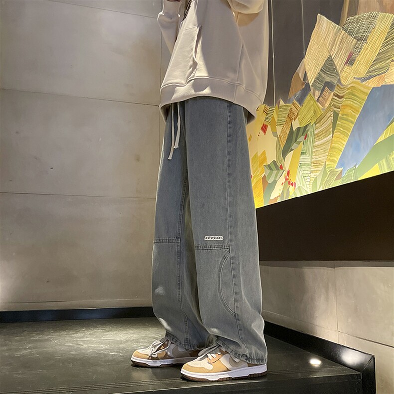 工装风牛仔裤男美式高街ins潮牌欧美街头宽松直筒裤子N05082-P45,男装牛仔裤,星座308B-2