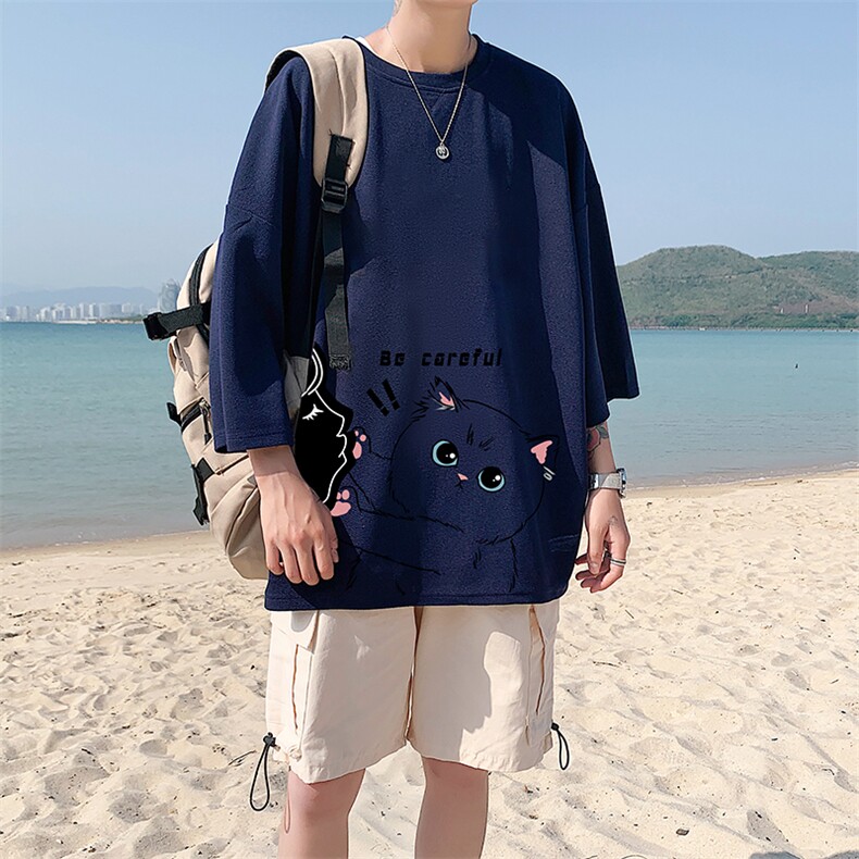 Q11116-P30春夏季七分袖t恤男大码五分袖男短袖中袖,男装T恤,电商A040