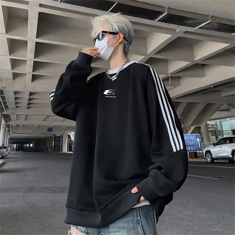 抖音得物供货提供视频秋冬重磅美式宽松织带圆领卫衣0303,男装卫衣,电商A486