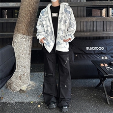 美式高鲨鱼拉链刺绣卫衣男女同款情侣春秋薄款hiphop原创连帽开衫，男装卫衣，星座505-2（原电商A260-1)