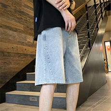 美式复古直筒水洗牛仔短裤男女宽松时尚百搭休闲裤DK8481-特价P32，男装牛仔裤，电商A007