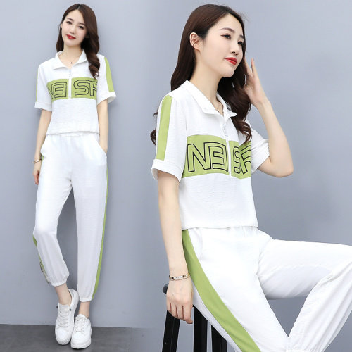 时尚休闲运动套装女2021年夏季新款女装气质休闲撞色两件套,女装运动套装,瑶迪依秀