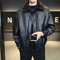 皮毛一体加绒加厚皮衣外套男士泰迪毛棉衣801-P215(控券后298)，男装皮衣，电商B338