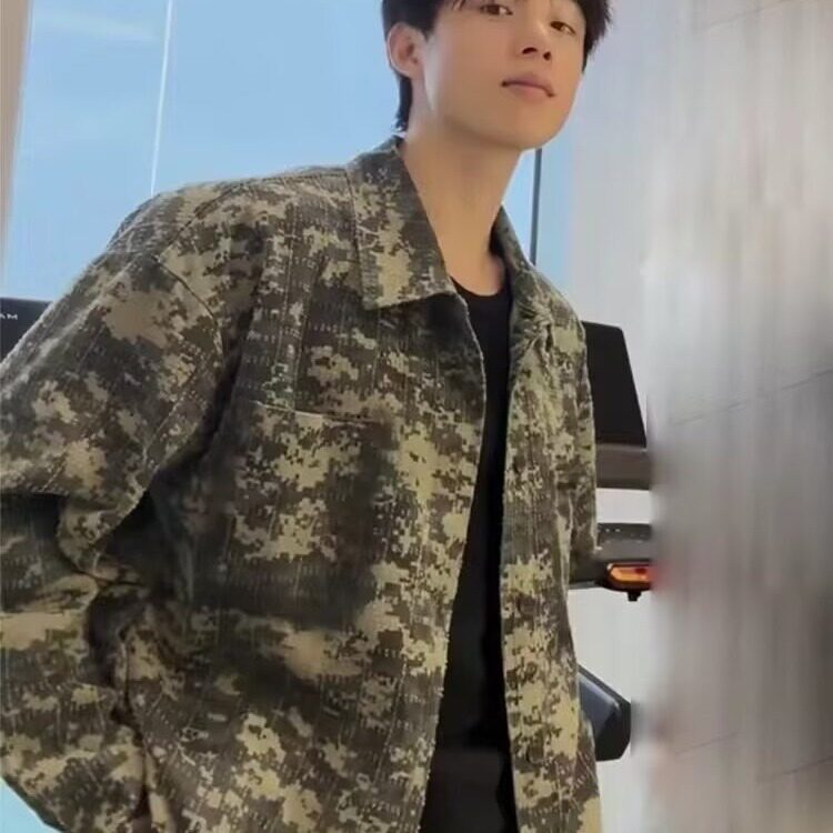 C4554-P32美式个性复古扎染翻领夹克男2025秋季新款,男装夹克,电商B323A