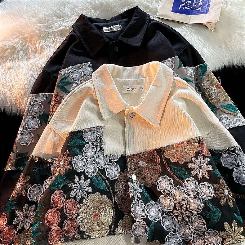 2025秋季新款中性风休闲宽松潮拼接翻领大码M-5XL夹克男7568P85，男装夹克，星座227-7