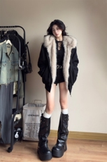 网图秋冬连帽猫耳朵男女情侣装棉服外套鹿皮绒座山雕-A2350P99，男装棉衣，电商B241
