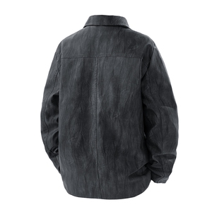 得物二开 PU皮夹克男翻领机车服皮衣工装复古皮外套男JK1202-P105图片