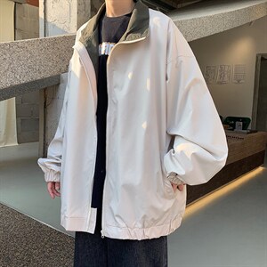 新款外套男潮流复古港风宽松青少年韩版春季夹克上衣服J880-p55图片