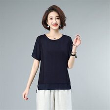 2021新款大码女装宽松显瘦短袖T恤夏季时尚百搭上衣，女装大码女装，秋牧寒烟