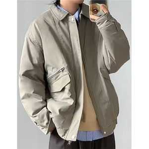 慵懒风夹克男春季宽松外套潮流品质加厚工装棉服外套 MMY15图片