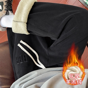 217-2-NK557-P45 冬季新款羊羔绒加绒加厚直筒休闲裤男大码卫裤图片