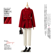 2025百搭时尚简约中长款收腰大衣，女装双面呢大衣，优远毛呢大衣