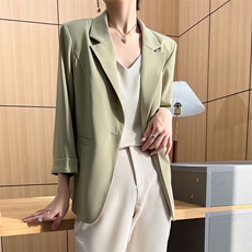 时尚百搭轻薄款女士西装外套简约优雅气质修身显瘦小西服，女装西装，明成直播供货