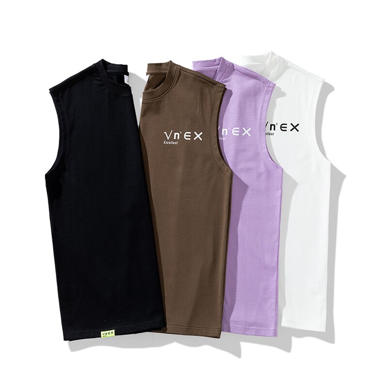 夏季港风t恤男宽松大码纯棉运动背心坎肩潮牌无袖BX007P25，男装背心/马甲，星座1204-3