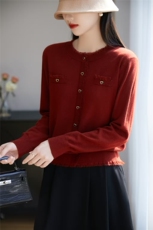 轻奢简约针织衫女春宽松薄款显瘦软糯低领毛衣打底衫内搭，女装针织衫/毛衣，晨旭羊绒