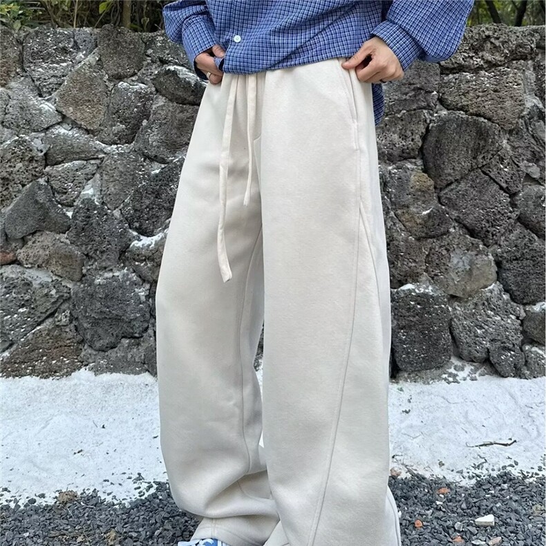 2026秋季潮空气层运动加厚长裤子美式潮牌宽松直筒休闲卫裤男女,男装休闲裤,星座506A