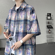 TZ1150-特45控88多色海滩冰丝凉感大码套装衬衫速干运动两件套，男装休闲套装，电商A059