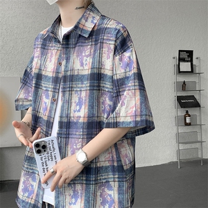 TZ1150-特45 控88 多色海滩冰丝凉感大码套装衬衫速干运动两件套图片