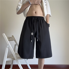 夏季新款松紧抽绳西裤宽松百搭休闲五分裤B315-K24106-特p25控48，男装休闲裤，电商B315