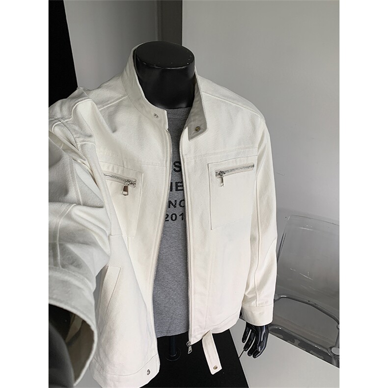 cleanfit工装夹克男美式哈灵顿正肩短款外套痞帅硬汉风立领棒球服图片