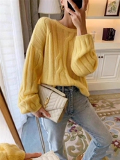 时尚百搭女士羊毛衫秋冬新款宽松显瘦纯色针织毛衣，女装羊毛衫，思途羊绒