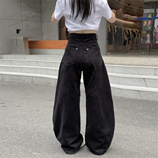 磨白夏季水洗裁片拼接弯刀牛仔裤男女宽松裤子潮流长裤YD9001-P65，男装牛仔裤，星座509