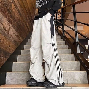 美式速干侧拉链冲锋裤男宽松条纹伞兵工装裤户外休闲裤 KX1562图片