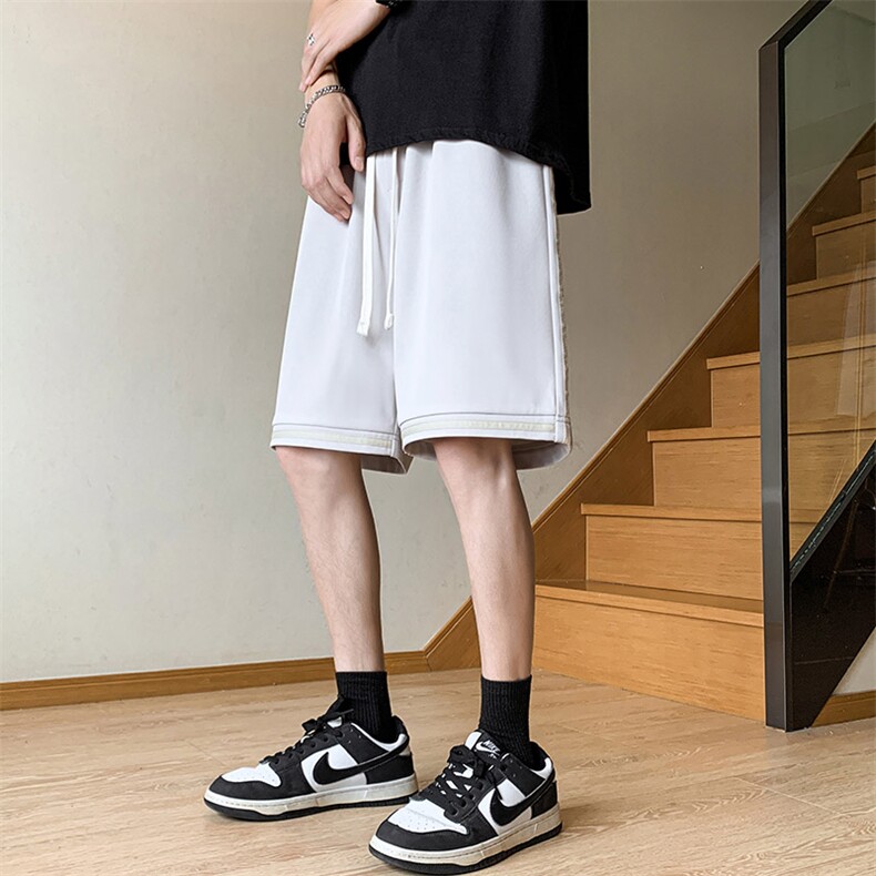 夏季新款冰丝垂感短裤港风休闲裤男免烫宽松凉感K23203-P39控58,男装牛仔裤,星座717