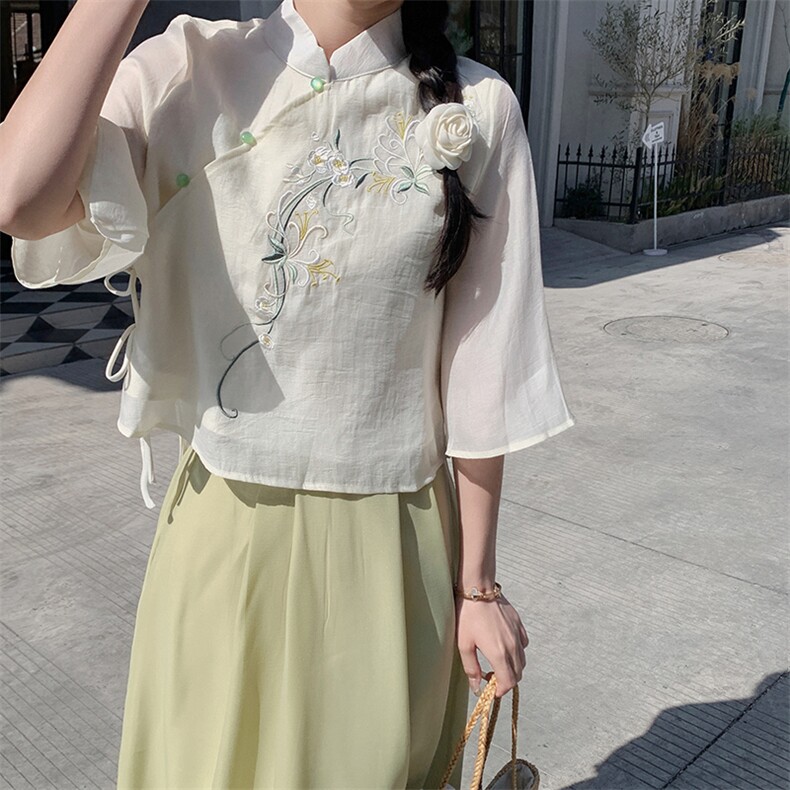 优雅刺绣两件套连衣裙套装时尚显瘦气质女装,女装连衣裙,秀美人生