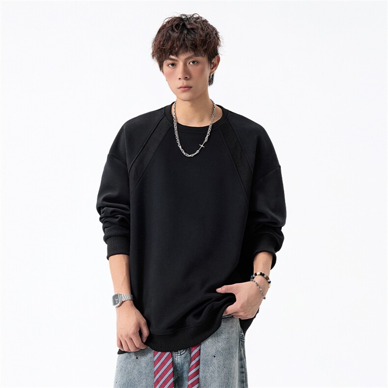 潮流百搭300g华棉解构长袖卫衣男W50982特P23W50982J加绒特P27,男装卫衣,电商A001