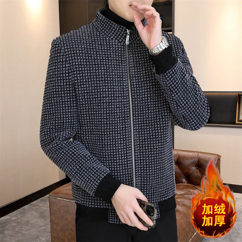 秋冬新款男士商务休闲简约百搭加绒加厚毛呢大衣夹克外套D118P140,男装夹克,电商B226-2（原B217-2）